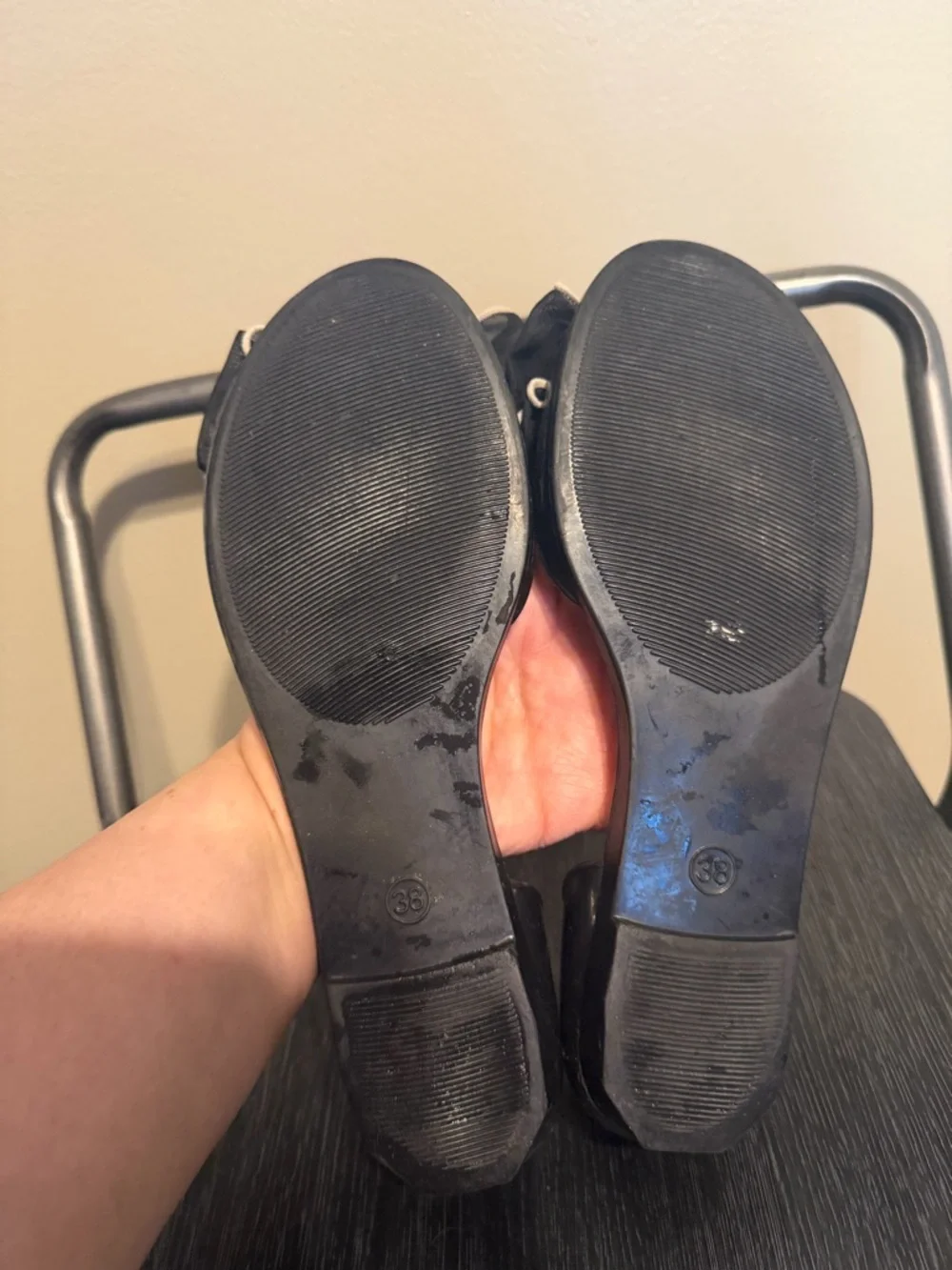 Chinese Laundry Black Bow Ballet Flats Size 8 Coquette Style